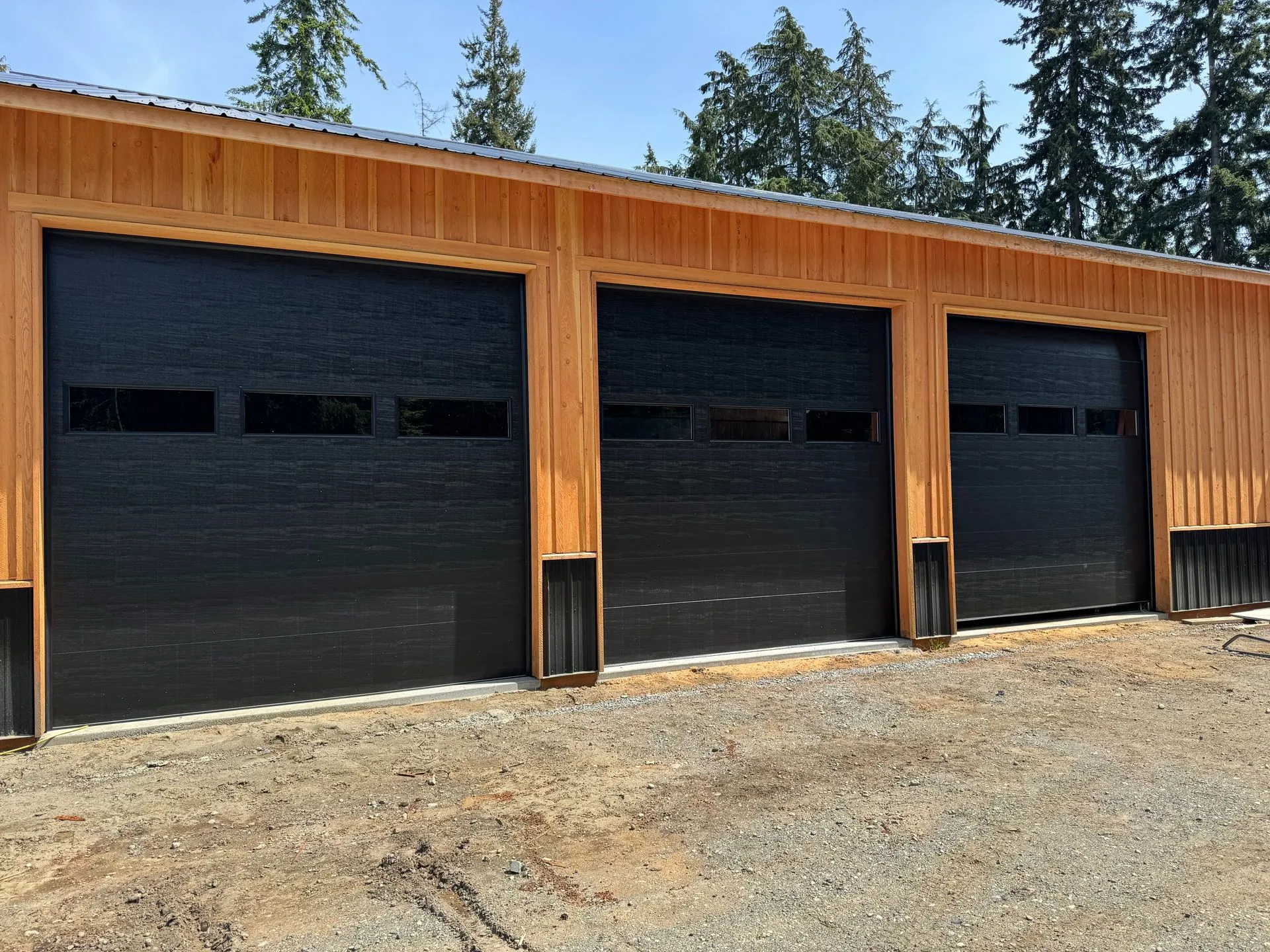 12x12 Vantage Flush garage door in black