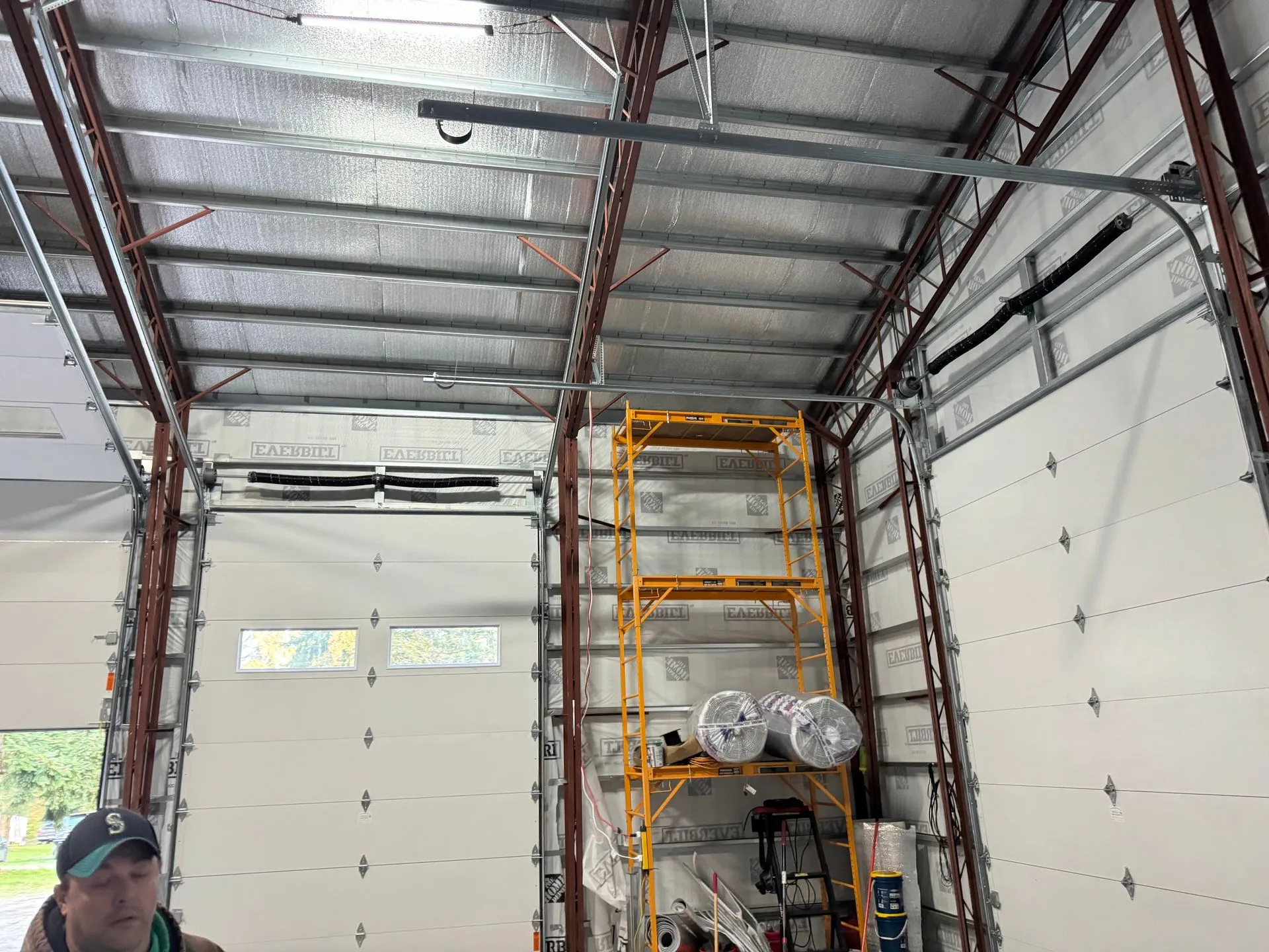 10x14 Vantage Long garage door on pitch-rise high-lift track